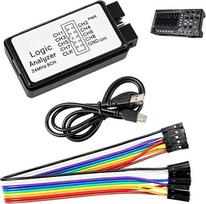 USB loginis analizatorius, loginis analizatorius USB, 24 MHz, 8 kanalai, 8CH, UART, IIC, SPI, derinimo įrenginys su USB kabeliu, skirtas mikrovaldikliams, FPGA, ARM, M100, SCM; tinklo analizė ir gedimų šalinimas skaitmeniniams signalams bei