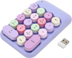 USB skaitmeninė klaviatūra Mechaninė skaičių klaviatūra nešiojamajam kompiuteriui 18 klavišų Retro spalvos rašomosios mašinėlės apvalus dangtelis Klaviatūros klaviatūra "XP" XP 7/8/10/11 OS X (violetinė tema)