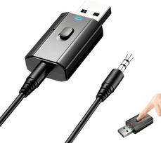 USB „Bluetooth 5.0“ adapteris, 4-in-1 belaidis siųstuvas-imtuvas, „Plug and Play“ funkcija, skirtas televizoriui, namams, automobiliui, ausinėms, garsiakalbiams, kompiuteriui ir garso sistemai (juodos spalvos, 1 vnt.)
