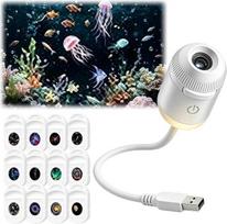 USB „2-in-1“ „Galaxy Starry Sky“ projektoriaus lempa su 12 spalvotų plėvelių
