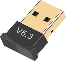 USB „Bluetooth 5.3“ adapteris, „Bluetooth“ raktas, imtuvas, raktas, skirtas kompiuteriui, nešiojamajam kompiuteriui ir stacionariam kompiuteriui, suderinamas su „Windows 10/8.1/8/7/XP“, „Plug and Play“