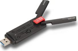USB „Wi-Fi 6“ adapteris kompiuteriui, dviejų dažnių (2,4 GHz ir 5 GHz) belaidžio tinklo adapteris su didelio stiprumo 3 dBi antenomis, skirtas „Windows 10“ ir „Windows 11“ sistemoms, USB 3.0 1800Mbps greitaeigis „Wi-Fi“ raktas, skirtas stacionariems komp