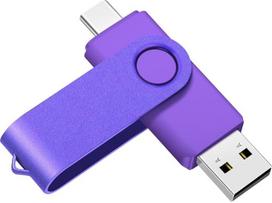 USB-C atmintinė 64GB, OTG atmintinė, USB 3.0 tipo C atmintinė, skirta „Android“ išmaniesiems telefonams, metalinė, violetinė