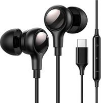 USB-C ausinės su mikrofonu, laidinės „hands-free“ Hi-Fi tipo C ausinės, triukšmo slopinimo ausinės, suderinamos su „iPhone 16“, „15“, „Pro Max“ ir „Samsung Galaxy S24“