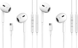 USB-C ausinės, skirtos „Samsung Galaxy S23“, „S22“, „S21“; Hi-Fi stereo tipo C ausinės su laidu; ausinės, įdedamos į ausį; skirtos „iPhone 15“, „iPad“, „Google Pixel“ ir „Huawei“ (2 vnt. rinkinys)