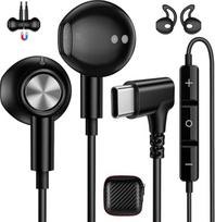 USB-C ausinės, skirtos „Samsung Galaxy S26 Ultra“, „A56“, „A16“, „A17“, „A26“, „OnePlus 15R“, „Honor 400 Lite“, „Redmi Note 15 Pro+“; magnetinės stereo ausinės su USB-C jungtimi ir laidu, skirtos „iPhone 17“, „16“, „15 Pro Max“, „Pixel 10a“ | Magnetinės s