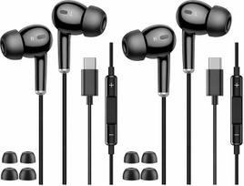 USB-C ausinės, skirtos „Samsung Galaxy“ A17, A16, A15, A14, A26, A36, A56, A25, A32, A52, S25 modeliams: C tipo jungtis, laidinės, su mikrofonu, garsumo reguliatoriumi, Hi-Fi stereo ausinės, MP3 grotuvas, triukšmo izoliacija