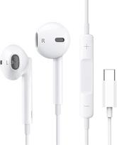 USB-C ausinės, „Apple MFi“ sertifikuotos C tipo ausinės, skirtos „iPhone 15/16/17“, „iPad“, „Samsung Galaxy S25/S24/S23/S22/S21“, „Pixel 7/6“ su mikrofonu ir garsumo reguliatoriumi, triukšmo slopinimas