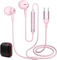 USB-C ausinės, skirtos „Xiaomi REDMI Note 15 Pro+“, „17 Pro Max“, „Poco F7“, „F8 Pro 5G“ | Ausinės su laidu ir mikrofonu, USB C tipo ausinės, skirtos „Honor Magic8 Pro 400“, „Smart X9d“, „X7d“, „Pixel 10“, „9 Pro Fold“, rožinės spalvos