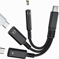 USB-C ausinių adapteris, 3,5 mm ausinių kištukas, AUX garso kabelis, išsišakojantis įkroviklis, skirtas „iPhone 17“, „16“, „15 Pro Max“ ir „Apple“ įkrovimo jungčiai „iPad“, suderinamas su „Samsung“ DAC keitikliu