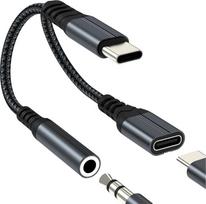 USB-C ausinių adapteris, 3,5 mm ausinių kištukas, AUX garso išėjimas, DAC, „Type-C“ įkroviklis, šakotuvas, skirtas „Apple iPhone 17“, „16“, 15 Pro Max, skirtas „iPad“, suderinamas su „Samsung“ ausinių jungties prievadu