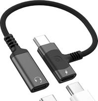 USB-C ausinių skirstytuvas, C tipo įkroviklis, garso įranga, skirta „iPhone 17“, „16“, „15 Pro“, „iPad“, „Apple Max“; suderinama su „Samsung S25“; raktelis, lizdas, dvigubas adapteris, kabelis, ausinių jungtis, DAC jungtis