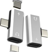 USB-C ausinių skirstytuvo adapteris, C tipo įkroviklis, skirtas „iPhone 17“, „16“, „15 Pro Max“, suderinamas su „Samsung S25“, „S24“, „S23 Audio“ (2 vnt.), „Dongle“ lizdas, dvigubas kabelio prievadas „Apple“ įrenginiams, greitas