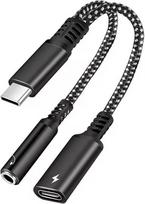 USB-C į 3,5 mm ausinių lizdą garso ir įkrovimo adapteris, skirtas „iPhone“, „Xiaomi“ ir „Samsung“ įrenginiams