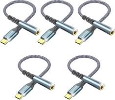 USB-C į 3,5 mm lizdą, 5 vnt. pakuotėse: C tipo į 3,5 mm ausinių AUX skaitmeninio garso adapteris, AUX į USB-C ausinių adapteris, skirtas „Samsung Galaxy“, „Pixel“, „iPad Pro“, „Huawei“, „Xiaomi“ ir kitiems įrenginiams