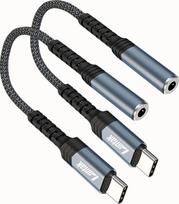 USB-C į 3,5 mm garso adapteris, „Type C“ į „AUX“ adapteris, USB C į ausinių lizdą adapteris, skirtas „iPhone 16/15/Plus/Pro/Pro Max“, „Samsung Galaxy S25/S24/S23/S22/S21/Note10/20 Ultra“, „iPad Pro“, „Mini“