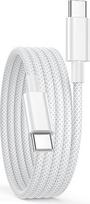 USB-C į USB-C laidas, 2 m, 60 W, „iPhone 16“ įkrovimo laidas, USB-C greitojo įkrovimo laidas, skirtas „iPhone 18“, „Duo“, „17“, „16“, „15“, „15 Pro Max“, „15 Plus“, „MacBook“, „iPad“; greitojo įkrovimo laidas, USB-C įkrovimo laidas, 2 m ilgio
