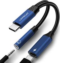 USB-C į „Jack“ adapteris ir įkroviklis, 2-in-1 C tipo į 3,5 mm adapteris ausinėms, „Android“ mobiliesiems telefonams, PD60W greitasis įkrovimas, skirtas „Samsung S22/S21“, „Pixel 7/7 Pro/6“, „Pad Mini 6“ ir kitiems modeliams (mėlynas)