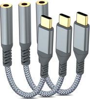 USB-C ir 3,5 mm ausinių lizdas, C tipo ir 3,5 mm ausinių AUX garso adapteris, suderinamas su "iPhone 16/15 Pro/Pro Max", "Samsung Galaxy", "iPad Pro", "Xiaomi" ir kitais C tipo įrenginiais (3 vnt.)