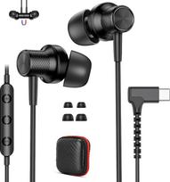 USB-C laidinės ausinės, skirtos „Google Pixel 11“, „10 Pro“, „Fold“, „XL“, „10a“ ir „9a“ – juodos spalvos