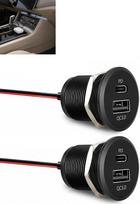 USB-C lizdas, 12 V kempingo automobilio įkroviklis, pagamintas iš aliuminio, su dviem „Type-C“ USB PD 3.0 ir QC 3.0 prievadais bei pažangia apsaugos funkcija, montuojamas automobilinis adapteris, skirtas kempingo automobiliams, lengviesiems automobiliams,