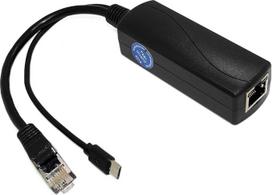 USB0503 USB daliklis 5V 3A IEEE 802.3af/at standartas 10/100Mbps, skirtas Raspberry Pi 3B planšetiniams kompiuteriams "Dropcam Power over Ethernet" USB daliklio adapteris (USB0503, juodas)