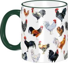 Uždavinys Vintage Hühnerfarm Hahn Henne 330Ml Kaffeetasse Mit Henkel Porzellan Trinkbecher Für Tee Wasser Heiße Schokolade