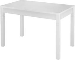 V-90.70-54W Siauras valgomojo stalas iš pušies masyvo 70 x 120 cm Pasirenkamas kojų dizainas Baltas