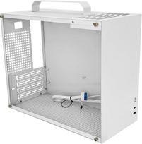 V500 „Mini“ nešiojamoji M-ATX/ITX kompiuterio korpusas, „Mini Tower“ korpusas, visiškai skaidrus akrilo korpusas su rankena, skirtas savarankiškam surinkimui, pritaikytas 320 mm ilgio vaizdo plokštėms (Balta-2.0)