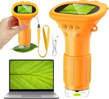 Vaikų mikroskopas mobiliajam telefonui, 1000X nešiojamasis kišeninis mikroskopas, skaitmeninis mikroskopas su 2,0 colių IPS ekranu, USB mikroskopas, 8 LED žibintai, jungiamas prie kompiuterio, mini mikroskopas lauke iš