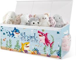 Vaikų žaislų dėžė su dangčiu 96 x 32 x 40 cm, sulankstoma ir taupanti vietą vaikų kambaryje - Shark
