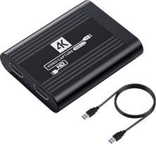 Vaizdo įrašymo plokštė, 4K HDMI garso ir vaizdo įrašymo plokštė | USB 3.0 įrašymo plokštė su 4K HDMI „Loop-Out“ funkcija, 1080p 60 FPS žaidimų įrašymas transliacijai, suderinama su PS5 ir „Switch“