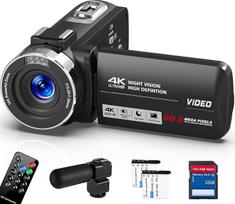 Vaizdo kamera 4K su 18 kartų skaitmeniniu priartinimu, skirta „YouTube“, su 32GB SD kortele