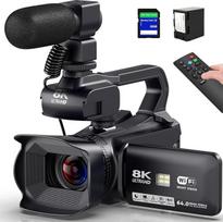 Vaizdo kamera, 8K, 64 MP, „Wi-Fi“, naktinio matymo funkcija, 18 kartų skaitmeninis priartinimas, vlogų kamera