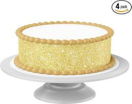 Valgoma tortų juostelė „Gold Look“ (be blizgučių) – 4 vnt. pakuotė, 24 cm x 5 cm. Tinka tortams iki 30 cm skersmens – kūrybiškas tortų papuošimas
