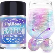 Valgomi blizgučiai – 5 g maistinių blizgučių milteliai „Rainbow Shimmer“, skirti gėrimams, tortų dekoravimui, makaronams – maistinių dažiklių milteliai, valgomi blizgučiai, skirti kokteiliams, keksams