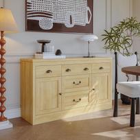 Valgomojo bufetas, medinė spintelė su stalčiu, virtuvės spintelė su 5 stalčiais ir 2 durelėmis, virtuvės ir valgomojo baldai (Rawwood, 5 durelės, 135 x 39,8 x 80 cm)