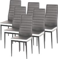 Valgomojo kėdė su metalinėmis kojomis Valgomojo kėdės Virtuvės taburetės 6 pilkų kėdžių rinkinys 40×39×98cm