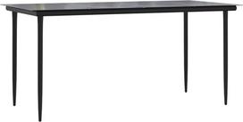 Valgomojo stalas Garden Black 160 x 80 x 74 cm Plienas ir grūdintas stiklas