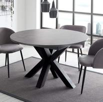 Valgomojo stalas Juodos keramikos tamsus 110 x 78 cm Big System Round Star 110 stalčius