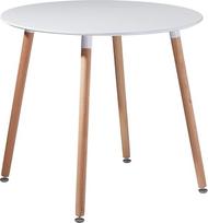 Valgomojo stalas MDF apvalus stalas 4 buko kojos 80 x 80 x 72 cm baltas
