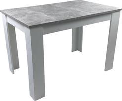 Valgomojo stalas, betono baltumo spalvos, 110 x 70 cm | Plokštės storis: 18 mm, aukštis: 74,5 cm, padengtas plėvele, medžio drožlių plokštė