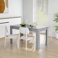 Valgomojo stalas, betono pilkos spalvos, 140 x 74,5 x 76 cm, pagamintas iš medžio, valgomojo baldai, virtuvės stalas, stalviršis, virtuvės stalas, mažas stalas, svetainės valgomojo stalas, mediniai virtuvės baldai, valgomojo stalas