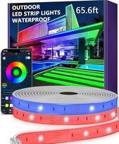Vandeniui atspari lauko LED juosta, IP67 vandeniui atspari LED juosta lauke, muzikos sinchronizavimo LED juosta lauke, programėlės valdymas, sodas, balkonas, atostogos, Kalėdos, kambario dekoras (be nuotolinio valdymo pulto) (30 m)