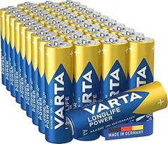 VARTA baterijos AA, 40 vnt., ilgaamžės, šarminės, 1,5 V, skirtos žaislams, radijo pelėms, žibintuvėliams, pagamintos Vokietijoje