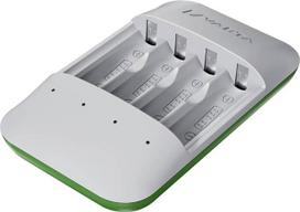 VARTA akumuliatorių įkroviklis, skirtas įkraunamoms AA/AAA baterijoms, „Eco Charger Pro“, vienos vietos įkroviklis, korpusas pagamintas iš 75 % perdirbtų medžiagų, be baterijų | skirtas įkraunamoms NiMH baterijoms, 75 % perdirbtų medžiagų, be baterijų, Ap