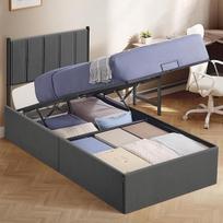 VASAGLE 90 x 200 cm sulankstomas lovos rėmas po lovos laikymo galvūgaliu Hidraulinė sistema Moderni, lengvai surenkama tamsiai pilka RMB612G02