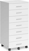 VASAGLE Rolling Cabinet Mobile Filing Cabinet Stalčių spinta Spausdintuvų stendas su 7 stalčiais su be atsuktuvų slydimo bėgeliais biurui Namų biuras Debesis Balta OFC085WB02
