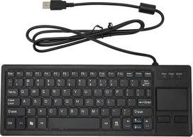 VBESTLIFE Laidinė USB klaviatūra su integruotu "Multi-Touch" jutikliniu kilimėliu, itin ploni X tipo žirkliniai klavišai, ergonomiška klaviatūra su HUB funkcija, mechaninis mygtukas, tinka