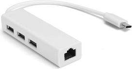 VBESTLIFE RJ45 Ethernet adapteris, C tipo į USB 2.0, 3 prievadai, USB 2.0 sąsajos išplėtimas / 1 prievadas RJ45, 100M tinklo plokštė, skirta „Win XP/7/8/OS X“ (RJ45)